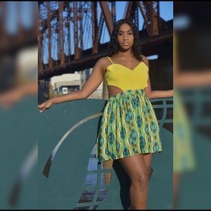 LARGE Green/Yellow Cutout Sundress